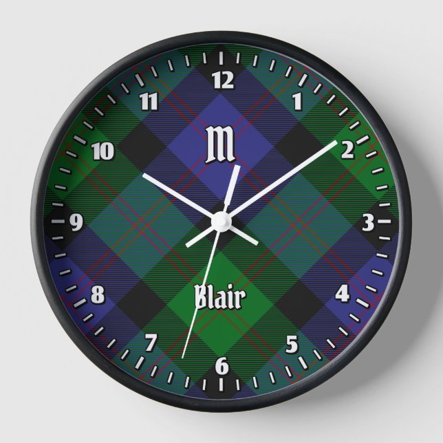 Clan Blair Tartan Large Clock (Front)