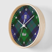 Clan Blair Tartan Large Clock (Angle)