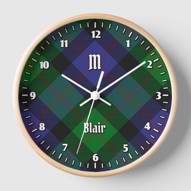 Clan Blair Tartan Large Clock (Front)