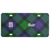 Clan Blair Tartan License Plate (Front)