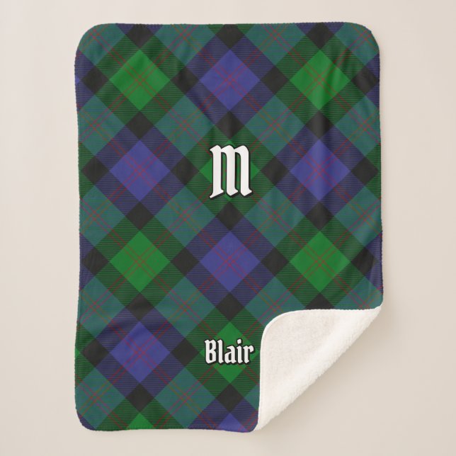 Clan Blair Tartan Sherpa Blanket (Front)