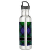Clan Blair Tartan Stainless Steel Water Bottle (Back)