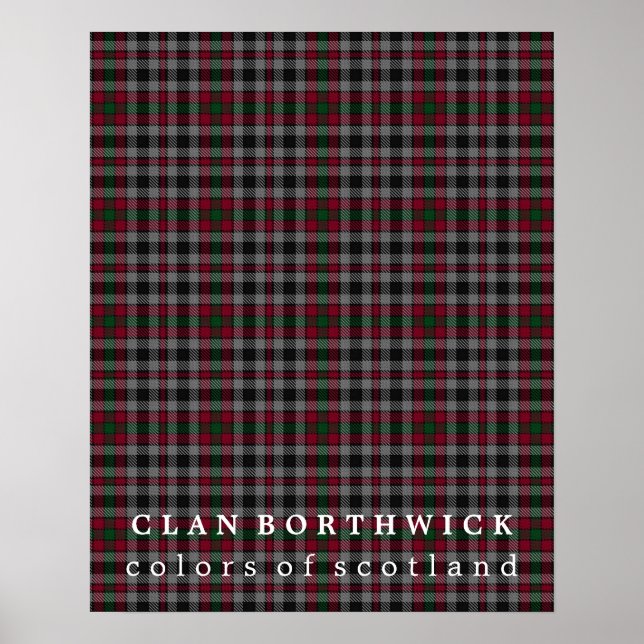 Clan Borthwick Colors of Scotland Tartan Poster (Front)