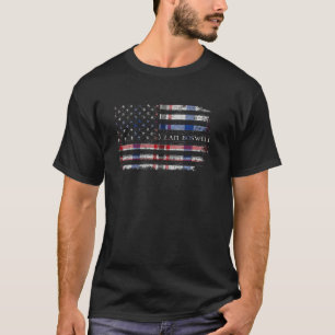 Clan Boswell Scottish tartan US flag kilt Scotland T-Shirt