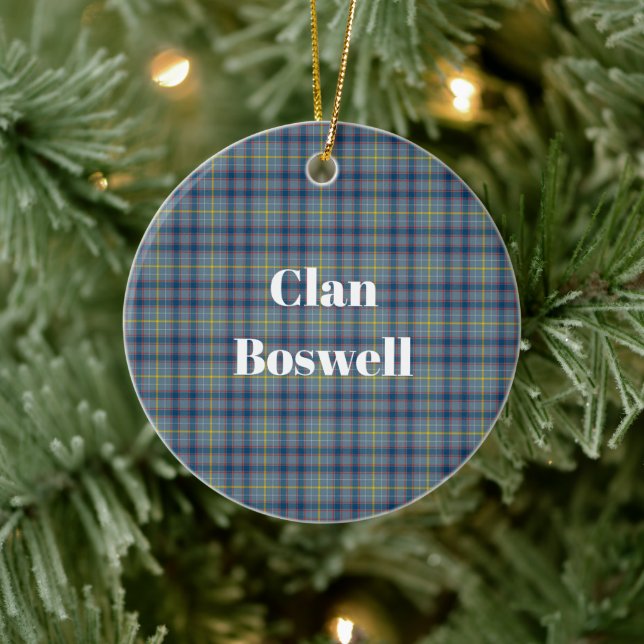 Clan Boswell Tartan Ceramic Ornament (Tree)