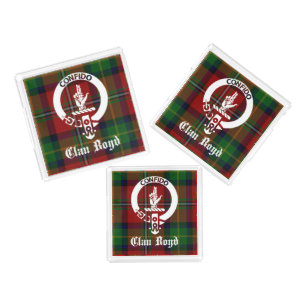 Clan Boyd Crest Badge and Tartan Acrylic Tray