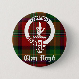 Clan Boyd Crest Badge and Tartan Button