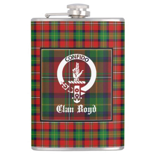 Clan Boyd Crest Badge  Tartan Flask