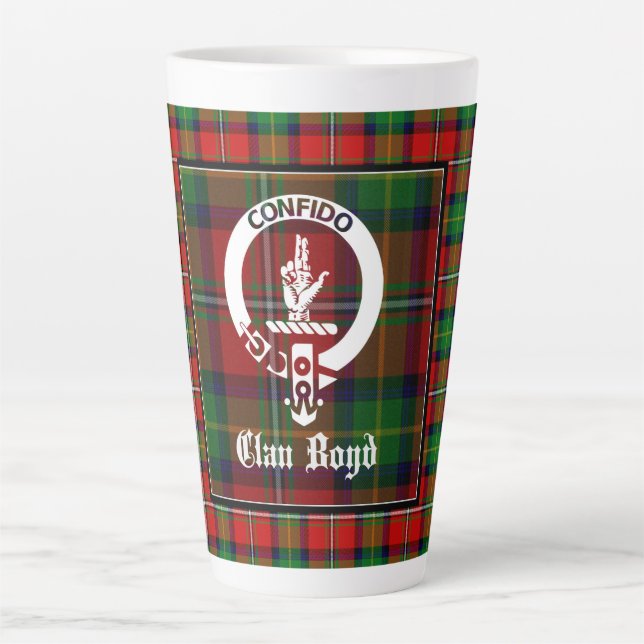 Clan Boyd Crest Badge & Tartan  Latte Mug (Front)