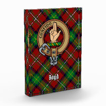 Clan Boyd Crest over Tartan Acrylic Award
