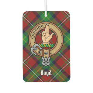 Clan Boyd Crest over Tartan Air Freshener