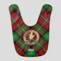 Clan Boyd Crest over Tartan Baby Bib