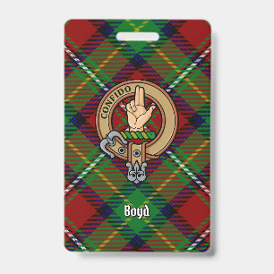 Clan Boyd Crest over Tartan Badge