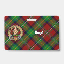 Clan Boyd Crest over Tartan Badge