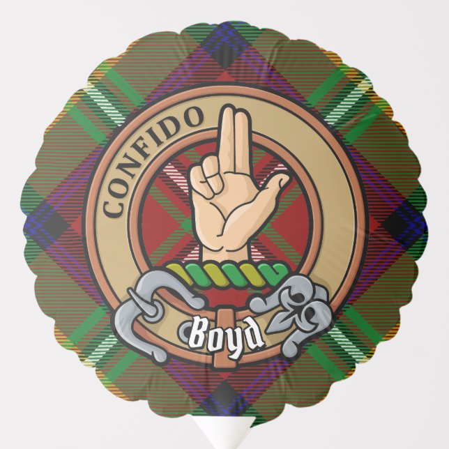 Clan Boyd Crest over Tartan Balloon (Front)