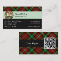 Clan Boyd Crest over Tartan