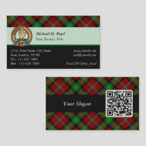 Clan Boyd Crest over Tartan Business Card