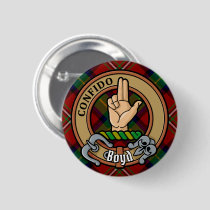 Clan Boyd Crest over Tartan Button