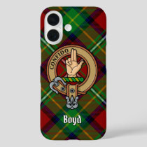 Clan Boyd Crest over Tartan iPhone 16 Case