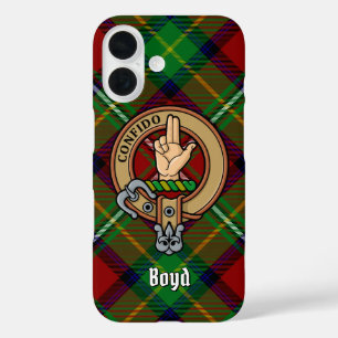 Clan Boyd Crest over Tartan iPhone 16 Case