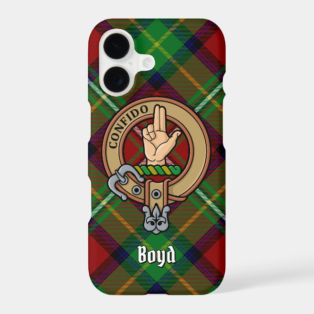 Clan Boyd Crest over Tartan Case-Mate iPhone Case (Back)