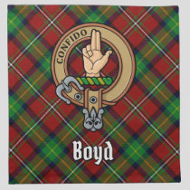 Clan Boyd Crest over Tartan Cloth Napkin