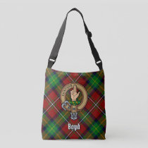 Clan Boyd Crest over Tartan Crossbody Bag