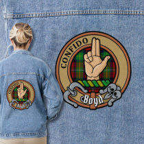 Clan Boyd Crest over Tartan Denim Jacket