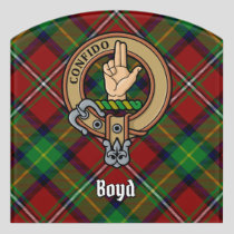 Clan Boyd Crest over Tartan Door Sign