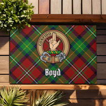 Clan Boyd Crest over Tartan Doormat