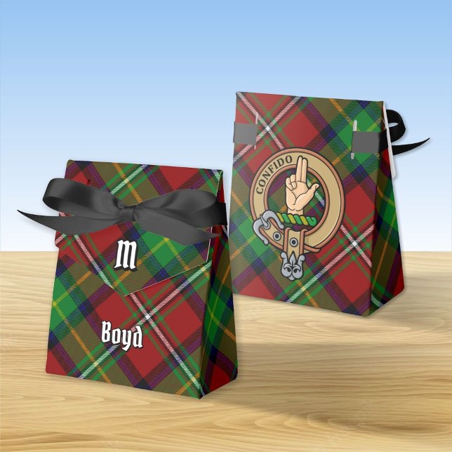 Clan Boyd Crest over Tartan Favor Boxes (Creator Uploaded)