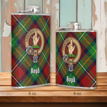 Clan Boyd Crest over Tartan Flask