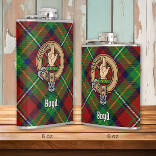 Clan Boyd Crest over Tartan Flask