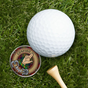Clan Boyd Crest over Tartan Golf Ball Marker