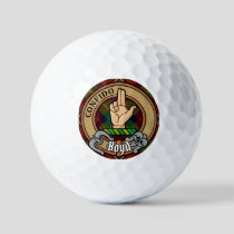 Clan Boyd Crest over Tartan Golf Balls
