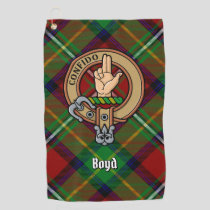 Clan Boyd Crest over Tartan Golf Towel