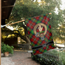 Clan Boyd Crest over Tartan House Flag