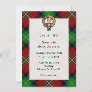 Clan Boyd Crest over Tartan Invitation
