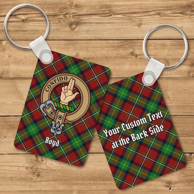 Clan Boyd Crest over Tartan Keychain (Creator Uploaded)