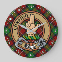 Clan Boyd Crest over Tartan Large Clock