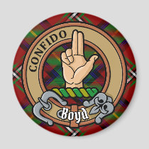 Clan Boyd Crest over Tartan Magnet