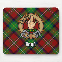 Clan Boyd Crest over Tartan Mouse Pad