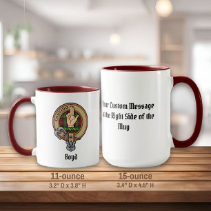 Clan Boyd Crest over Tartan Mug