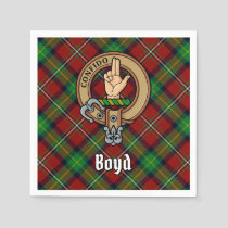 Clan Boyd Crest over Tartan Napkins