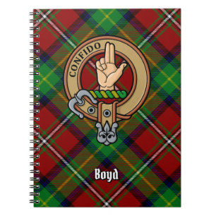 Clan Boyd Crest over Tartan Notebook