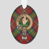 Clan Boyd Crest over Tartan Ornament