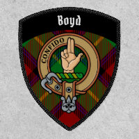 Clan Boyd Crest over Tartan