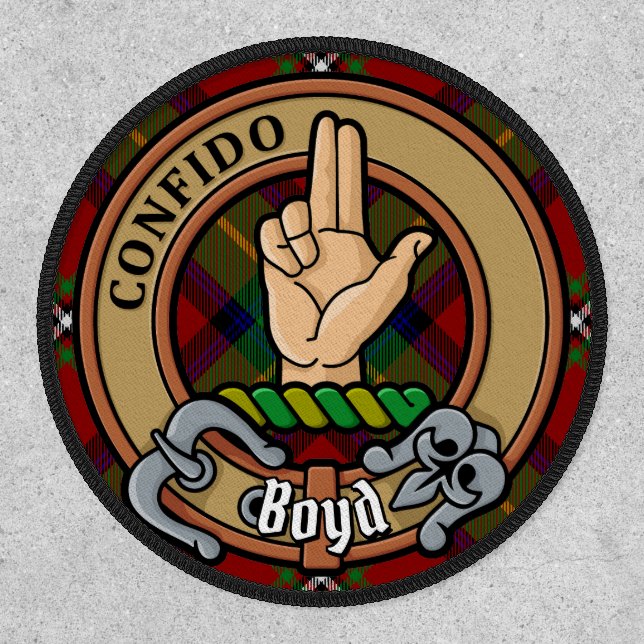 Clan Boyd Crest over Tartan Patch (Front)