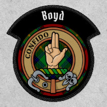 Clan Boyd Crest over Tartan Patch
