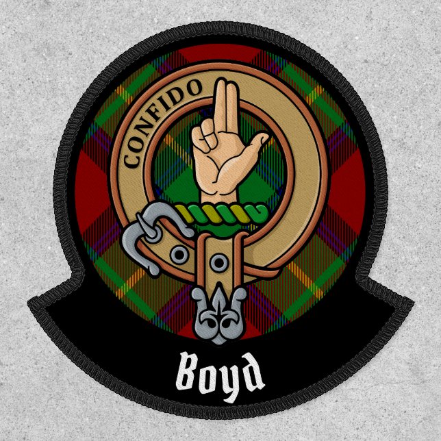 Clan Boyd Crest over Tartan Patch (Front)